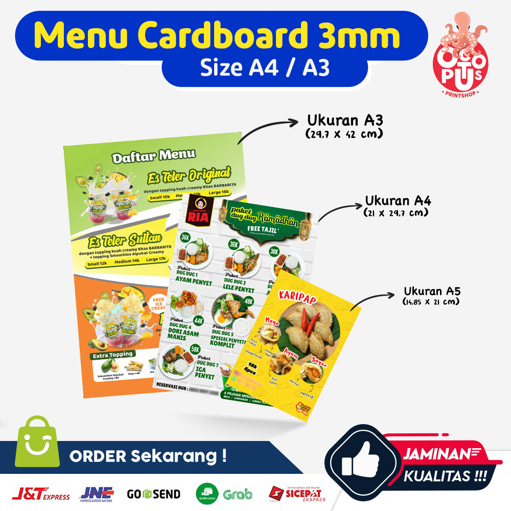 Hardboard 3mm Menu 