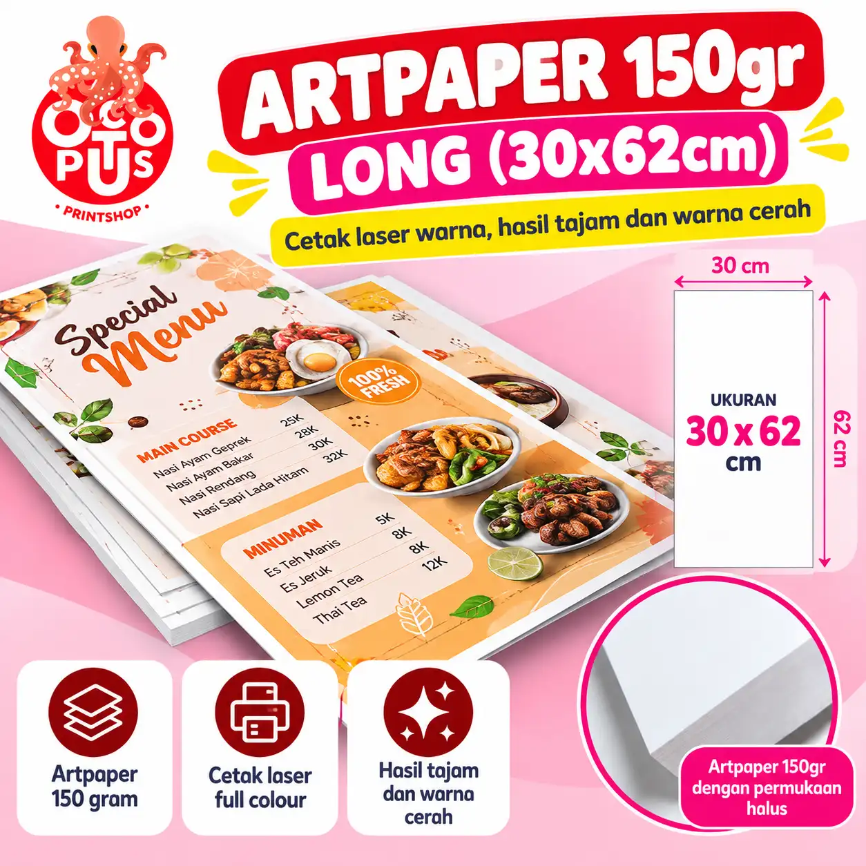 Artpaper 150gr Long (30x62cm)