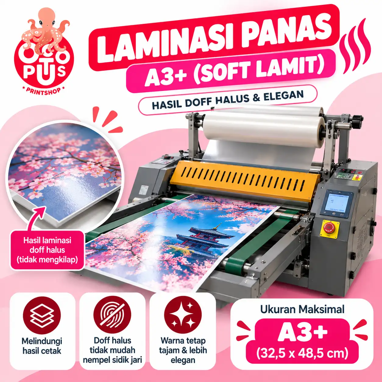 Laminasi Panas A3+ (Soft Lamit)
