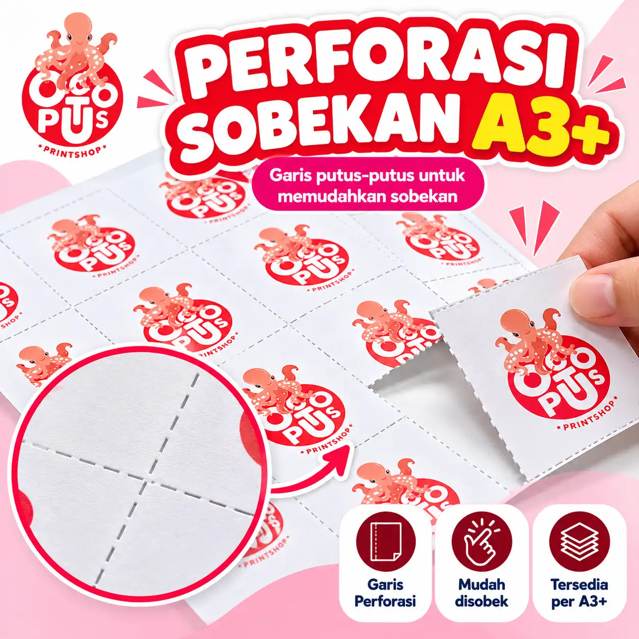 Perforasi/Sobek-an per A3+