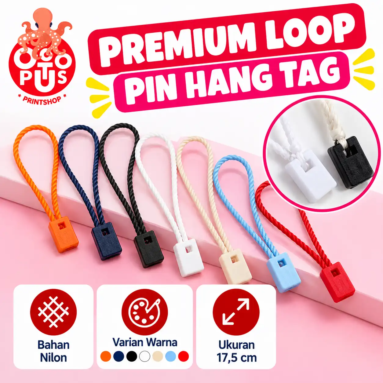 Premium Loop Pin Hang Tag Label Baju
