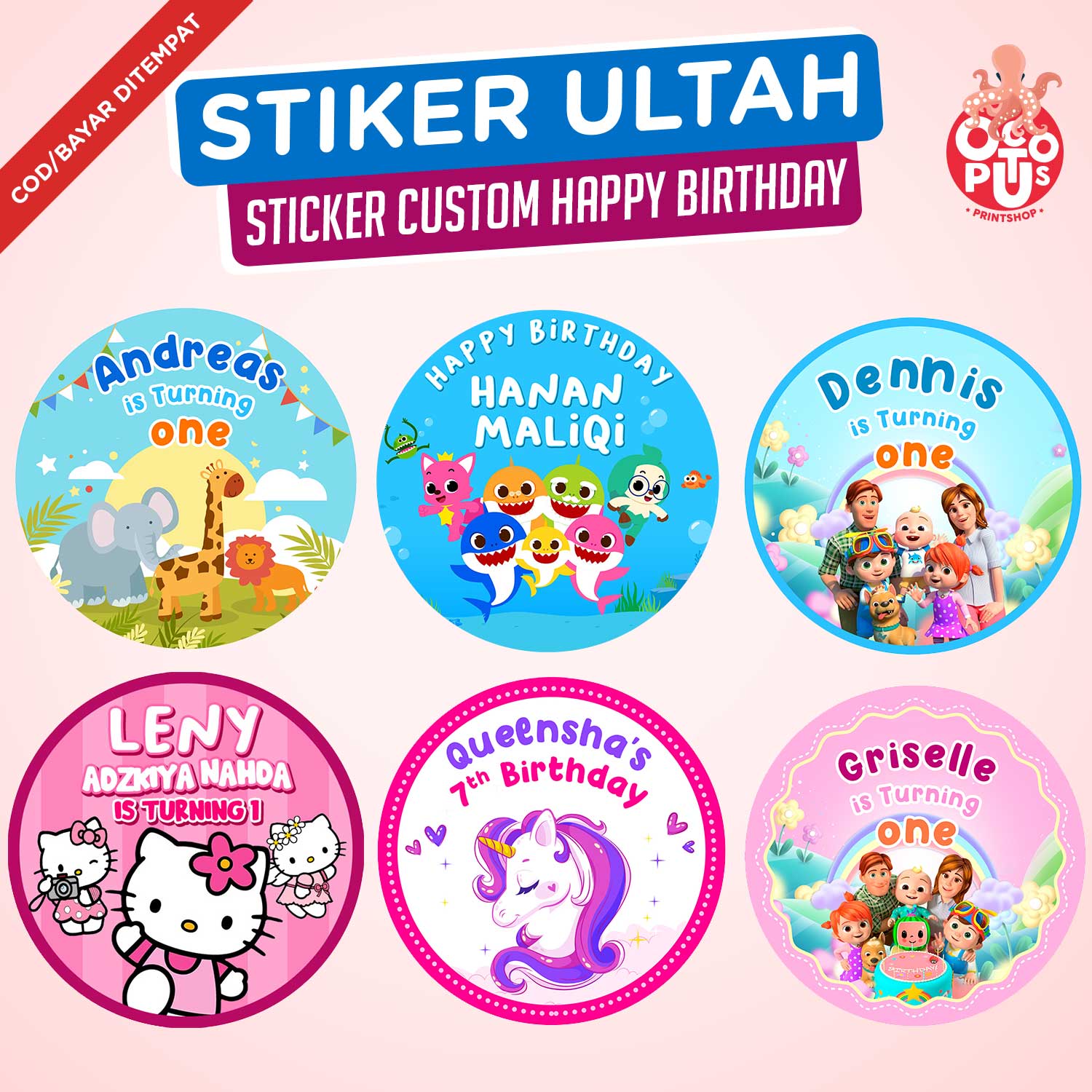 Stiker Ulang Tahun Anak