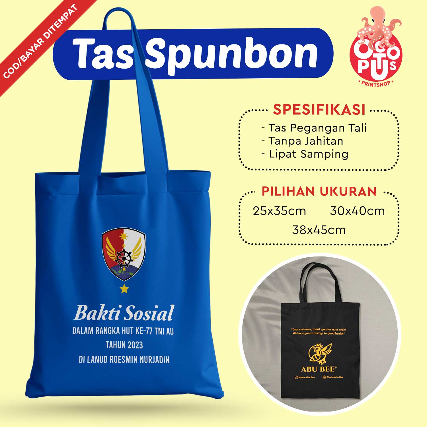 Tas Spunbon 1 Warna 1 Sisi